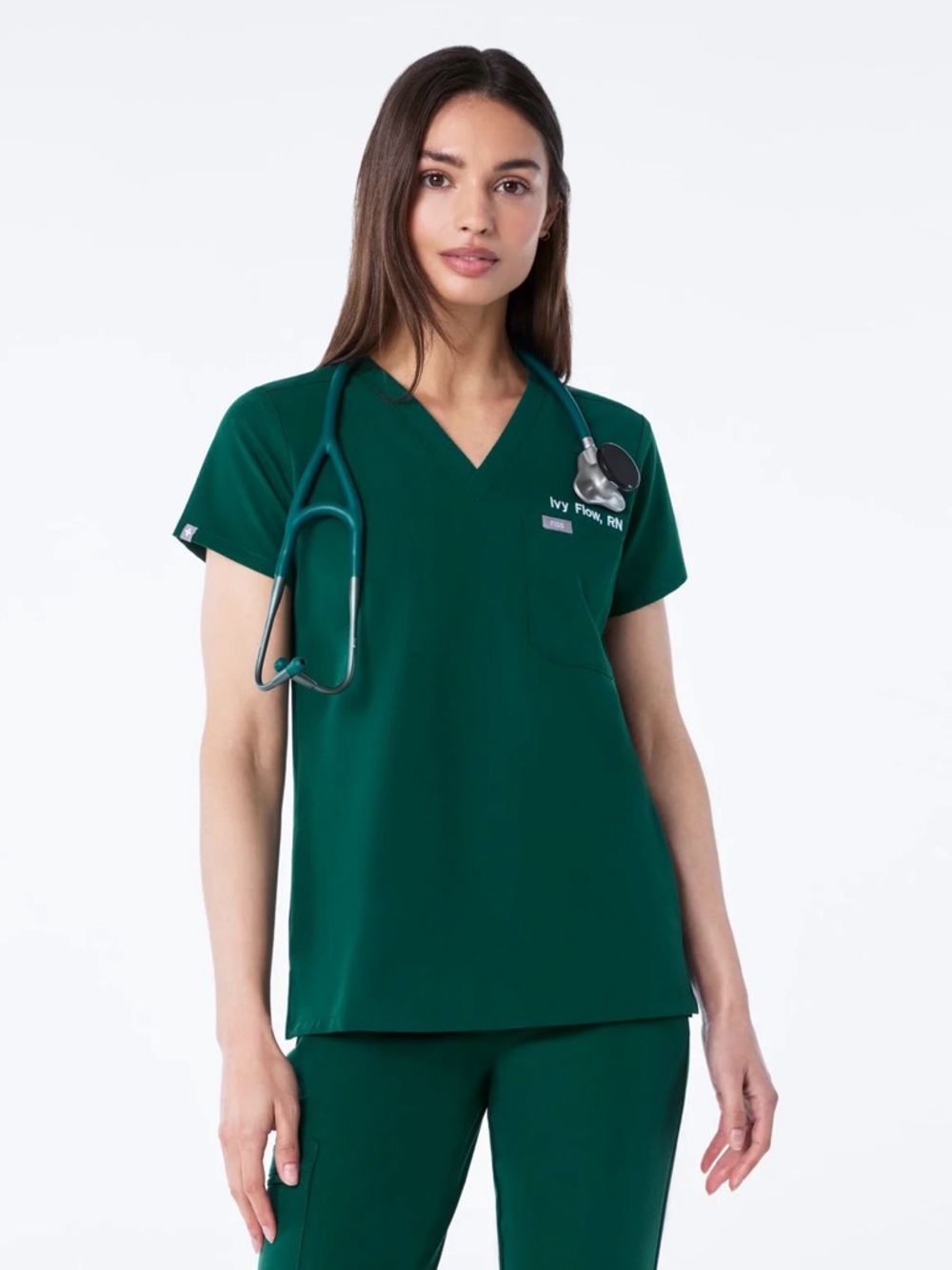 Figs Scrub Top Catarina Technical Collection Womens XXL Forest Green Nurse NWT
